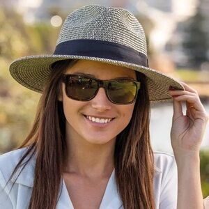 Sunday Afternoon Unisex Havana Resort Black and Tan Wide-Brim Hat Size M